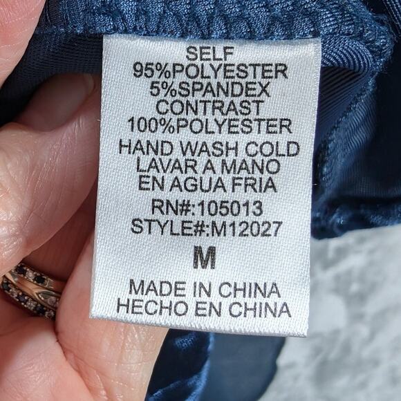 Andree by Unit Open Cardigan Womens Medium Crushed Velvet Blue Floral Embroider - Picture 7 of 10